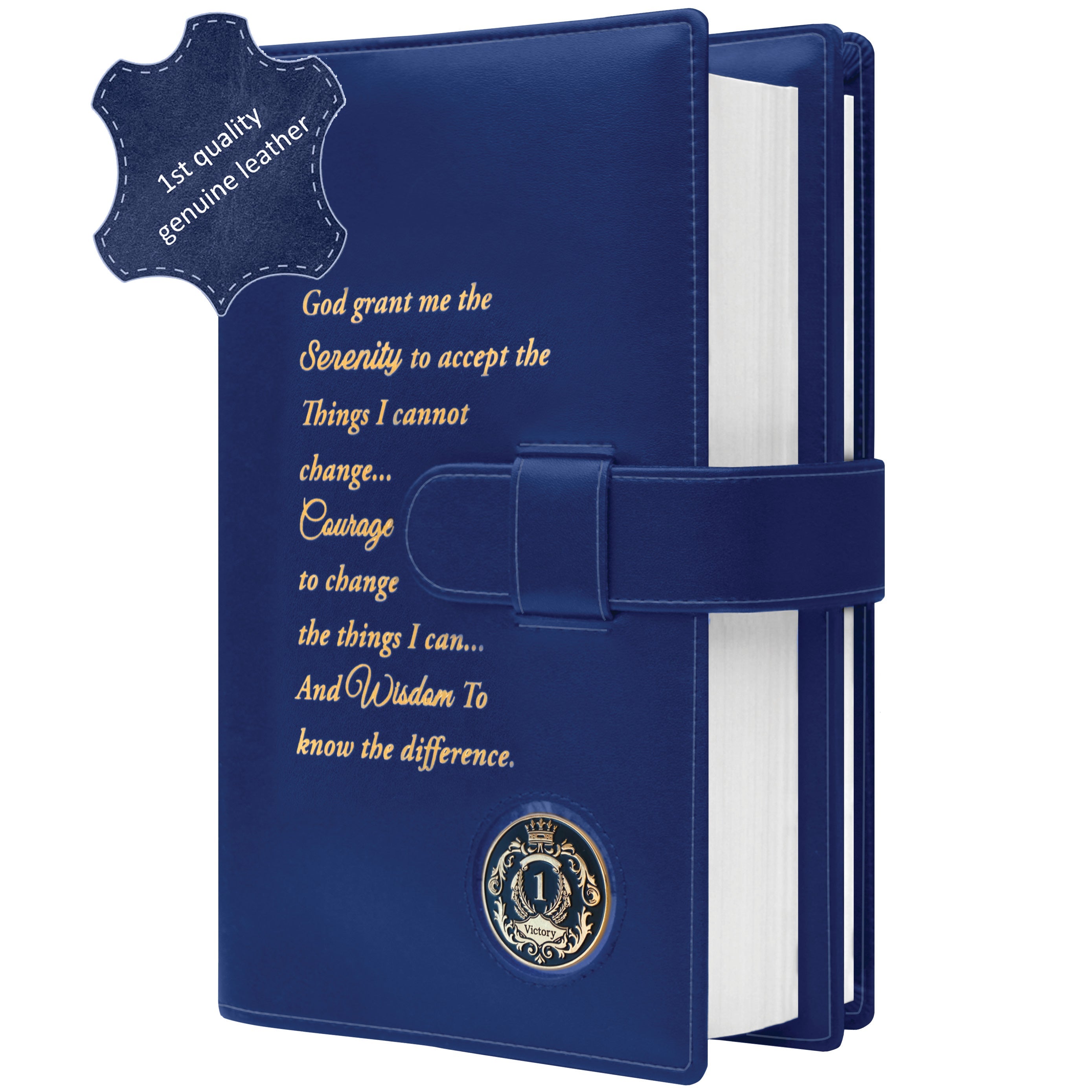 Genuine Leather Double AA Big Book Cover & 12 Steps & 12