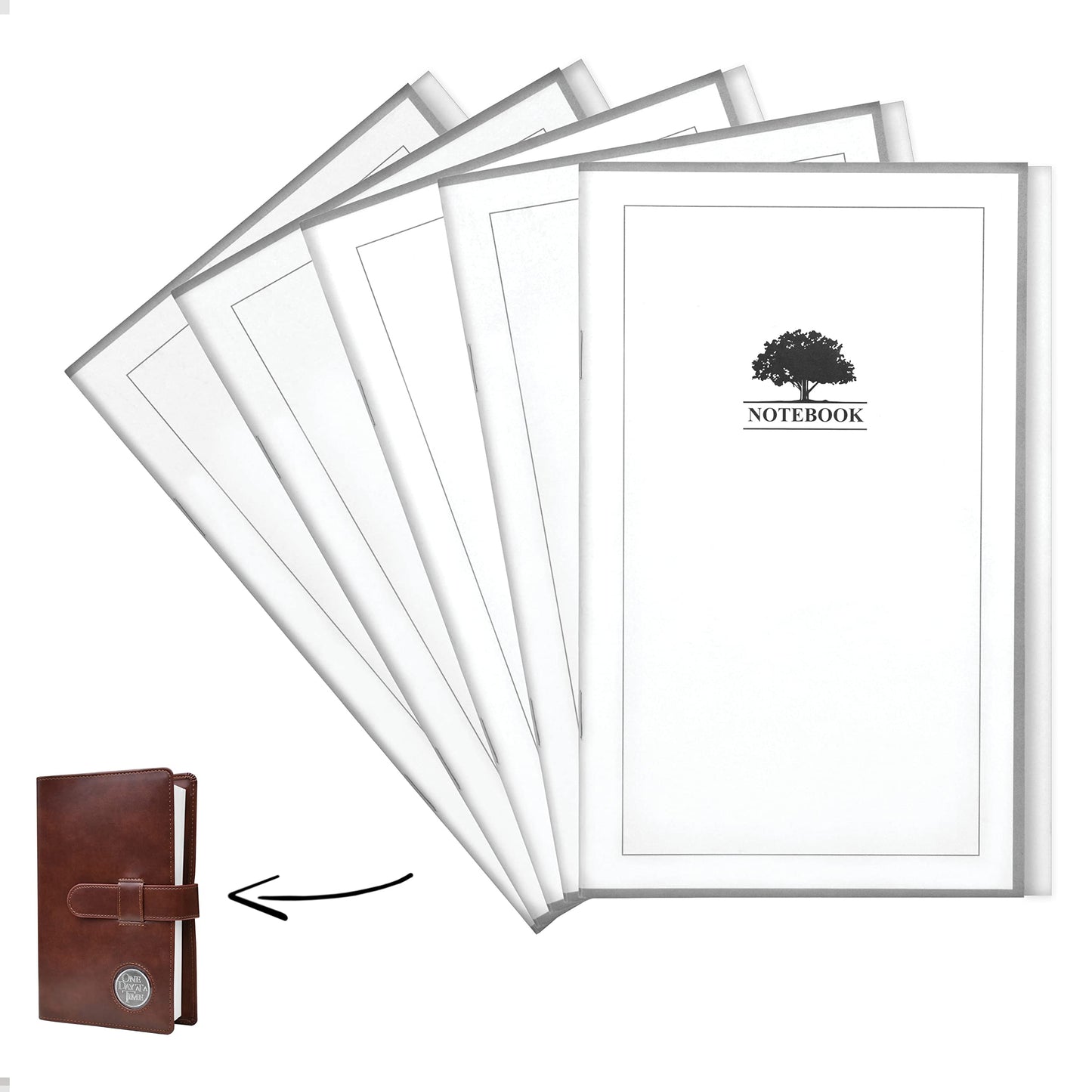 Galileo AA Book Covers Notebooks, a Set of 5 Lined Paper Notebooks, Perfect for Single or Double Book Covers, Alcoholics Anonymous Gift, Designed