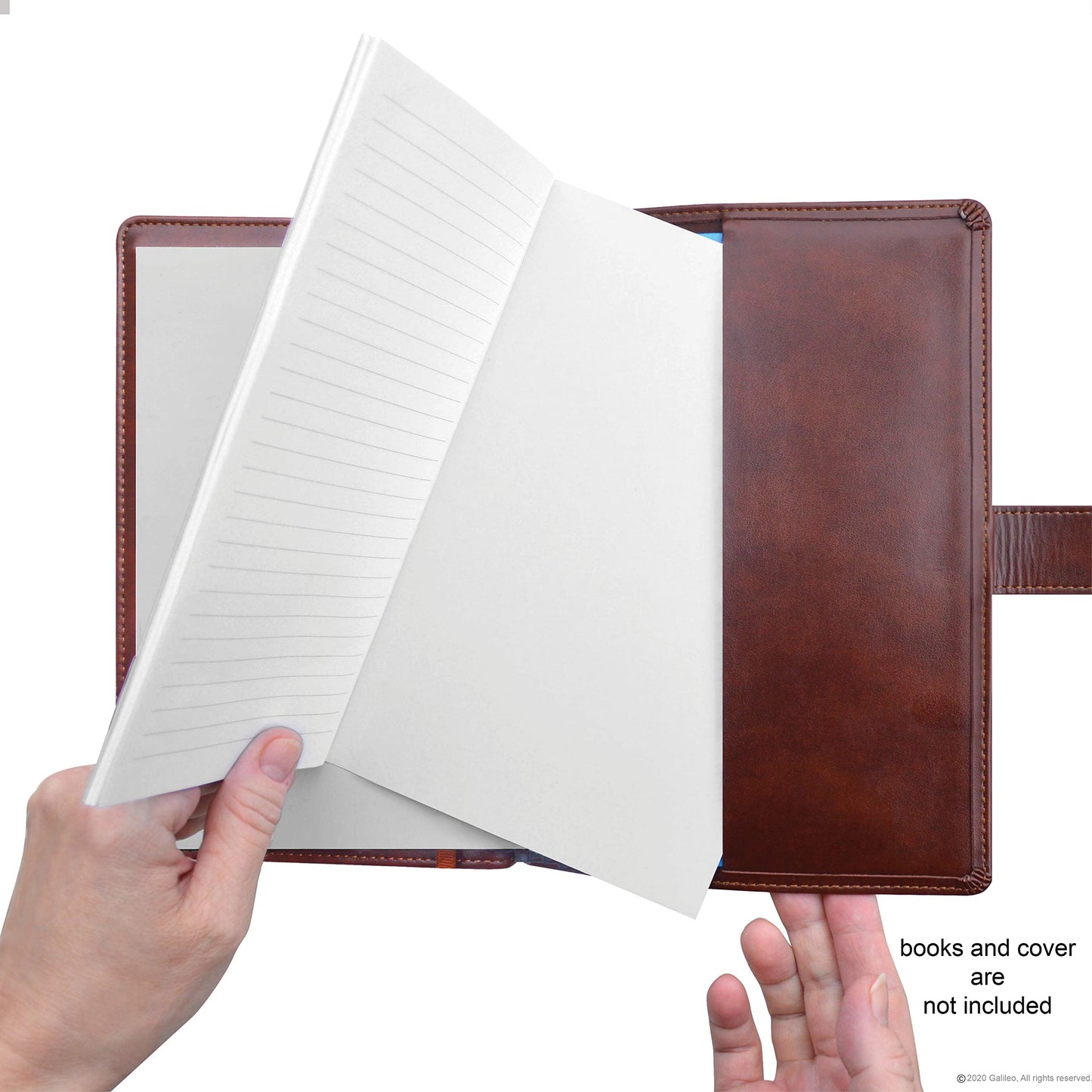 Galileo AA Book Covers Notebooks, a Set of 5 Lined Paper Notebooks, Perfect for Single or Double Book Covers, Alcoholics Anonymous Gift, Designed